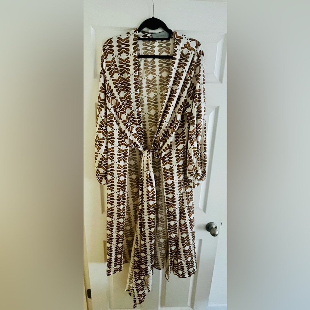 Silvia Tcherassi Silk Dress/Robe Brown and Cream M